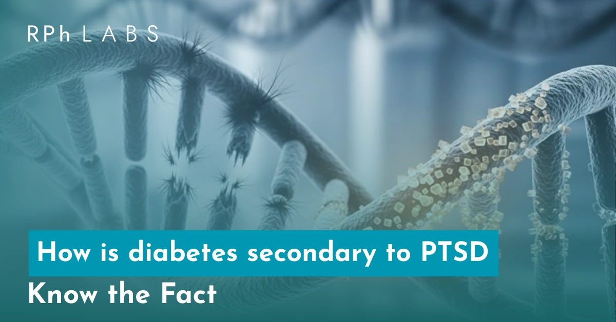 How is diabetes secondary to PTSD